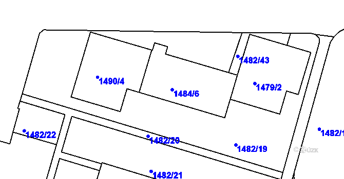 Parcela st. 1484/6 v KÚ Benešov u Prahy, Katastrální mapa