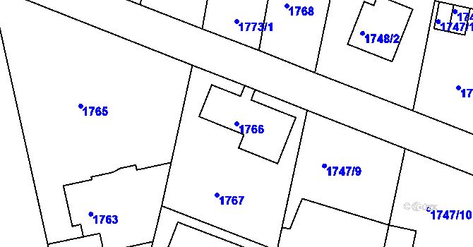 Parcela st. 1766 v KÚ Benešov u Prahy, Katastrální mapa
