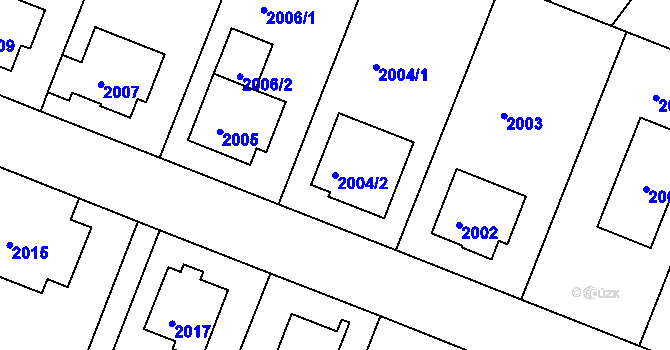 Parcela st. 2004/2 v KÚ Benešov u Prahy, Katastrální mapa