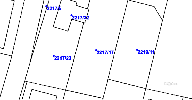 Parcela st. 2217/17 v KÚ Benešov u Prahy, Katastrální mapa