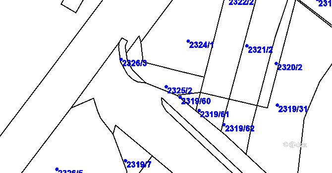 Parcela st. 2325/2 v KÚ Benešov u Prahy, Katastrální mapa