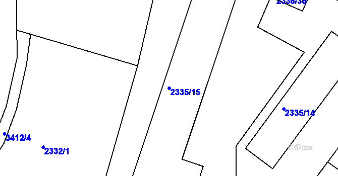 Parcela st. 2335/15 v KÚ Benešov u Prahy, Katastrální mapa