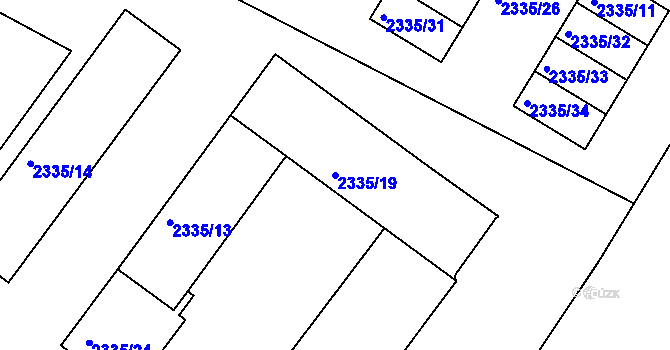 Parcela st. 2335/19 v KÚ Benešov u Prahy, Katastrální mapa