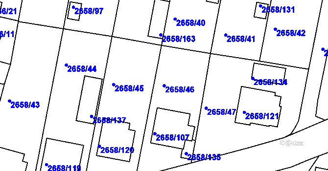 Parcela st. 2658/46 v KÚ Benešov u Prahy, Katastrální mapa