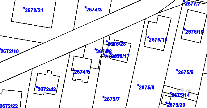 Parcela st. 2675/27 v KÚ Benešov u Prahy, Katastrální mapa