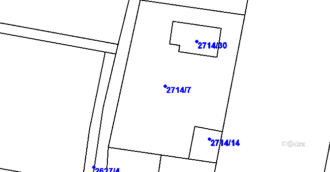 Parcela st. 2714/7 v KÚ Benešov u Prahy, Katastrální mapa