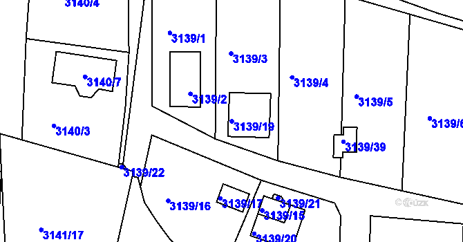 Parcela st. 3139/19 v KÚ Benešov u Prahy, Katastrální mapa