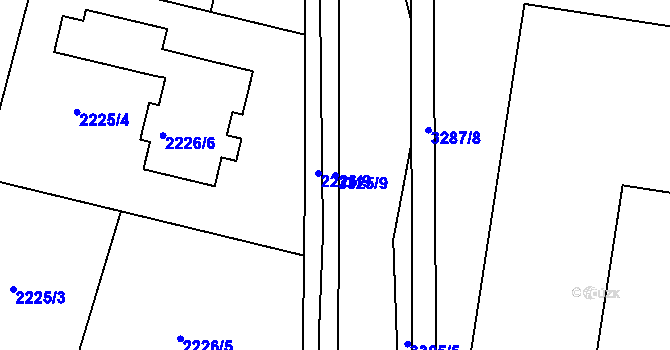 Parcela st. 3325/9 v KÚ Benešov u Prahy, Katastrální mapa