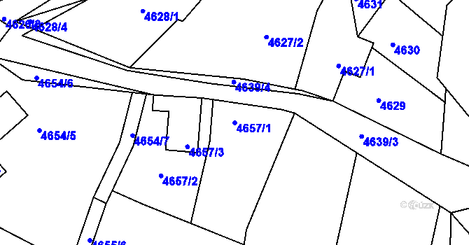 Parcela st. 4657/1 v KÚ Benešov u Prahy, Katastrální mapa