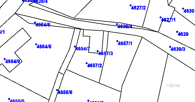 Parcela st. 4657/3 v KÚ Benešov u Prahy, Katastrální mapa