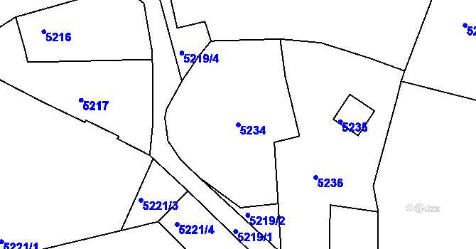 Parcela st. 5234 v KÚ Benešov u Prahy, Katastrální mapa