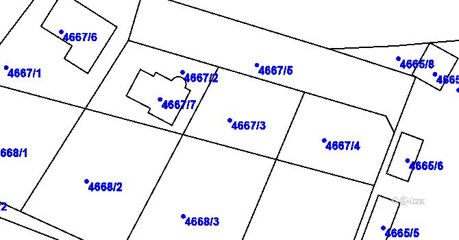 Parcela st. 4667/3 v KÚ Benešov u Prahy, Katastrální mapa