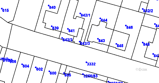 Parcela st. 842/3 v KÚ Benešov u Prahy, Katastrální mapa