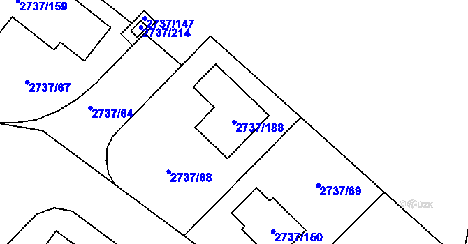 Parcela st. 2737/188 v KÚ Benešov u Prahy, Katastrální mapa