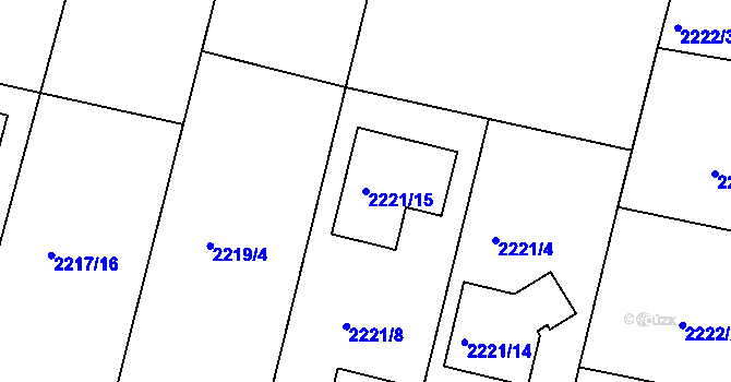 Parcela st. 2221/15 v KÚ Benešov u Prahy, Katastrální mapa