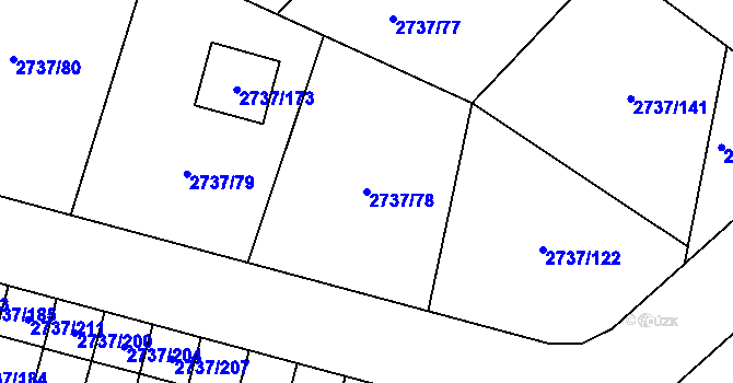 Parcela st. 2737/78 v KÚ Benešov u Prahy, Katastrální mapa