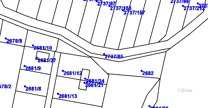 Parcela st. 2737/85 v KÚ Benešov u Prahy, Katastrální mapa