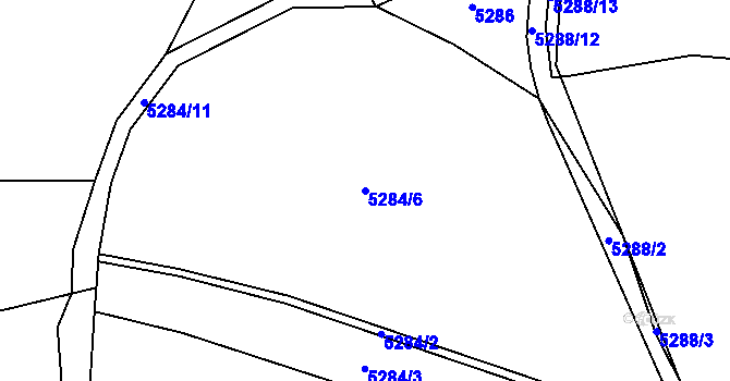 Parcela st. 5284/6 v KÚ Benešov u Prahy, Katastrální mapa