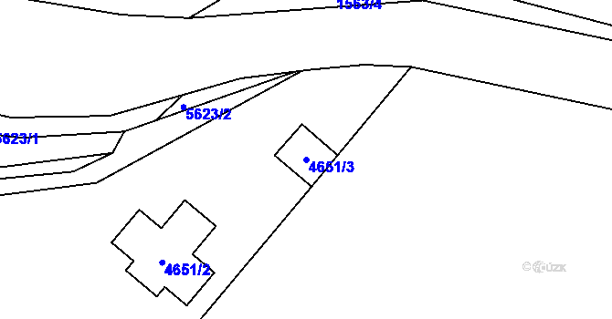 Parcela st. 4651/3 v KÚ Benešov u Prahy, Katastrální mapa