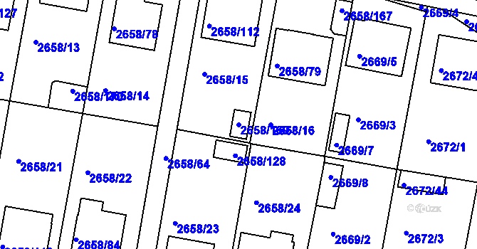 Parcela st. 2658/169 v KÚ Benešov u Prahy, Katastrální mapa
