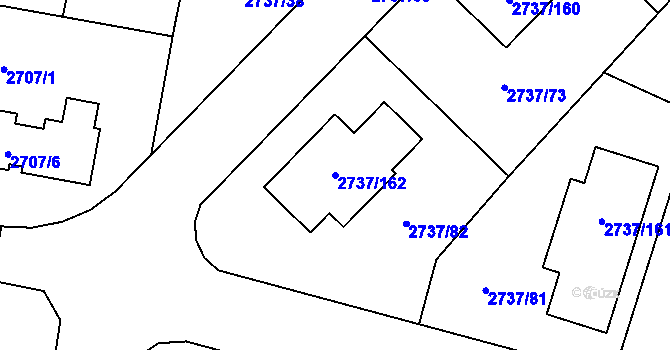 Parcela st. 2737/162 v KÚ Benešov u Prahy, Katastrální mapa