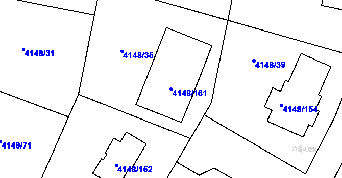 Parcela st. 4148/161 v KÚ Benešov u Prahy, Katastrální mapa