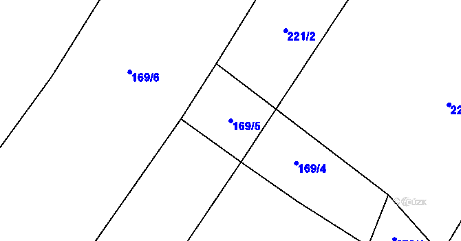 Parcela st. 169/5 v KÚ Benešov, Katastrální mapa