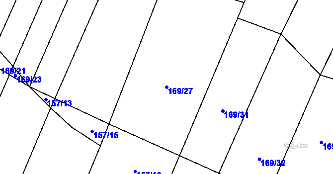 Parcela st. 169/27 v KÚ Benešov, Katastrální mapa
