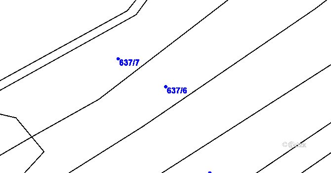 Parcela st. 637/6 v KÚ Benešov, Katastrální mapa