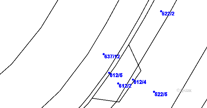 Parcela st. 637/12 v KÚ Benešov, Katastrální mapa