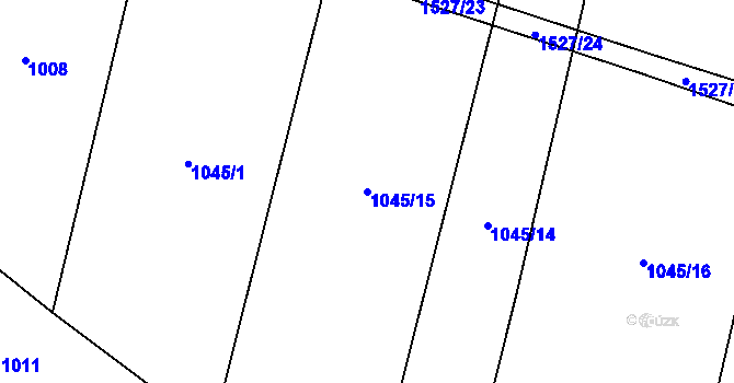 Parcela st. 1045/15 v KÚ Benešov, Katastrální mapa