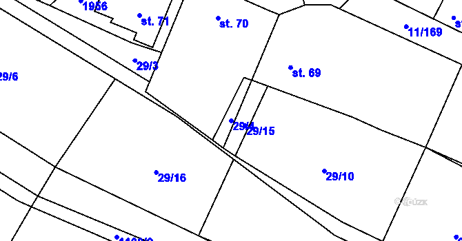 Parcela st. 29/4 v KÚ Benešov u Boskovic, Katastrální mapa