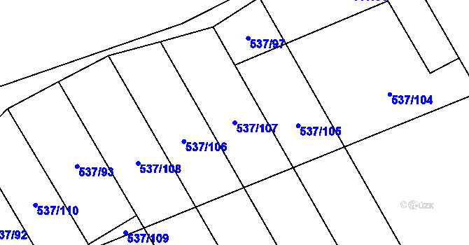 Parcela st. 537/107 v KÚ Benešov u Boskovic, Katastrální mapa