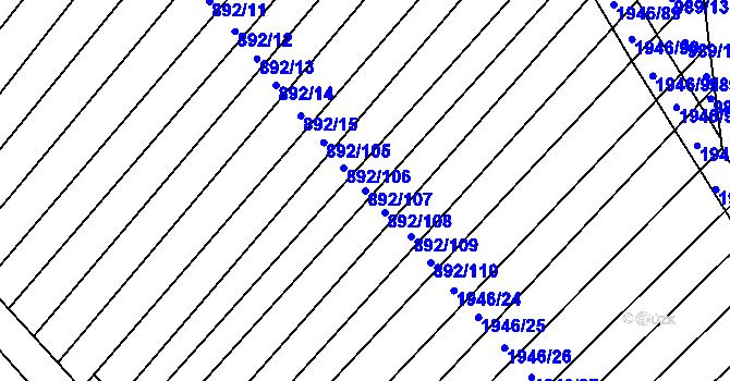Parcela st. 892/107 v KÚ Benešov u Boskovic, Katastrální mapa