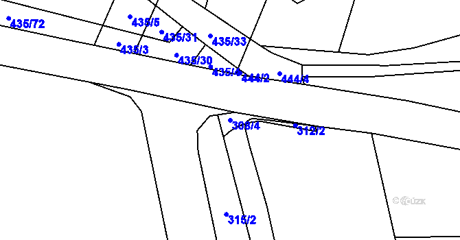 Parcela st. 308/4 v KÚ Benešov u Boskovic, Katastrální mapa