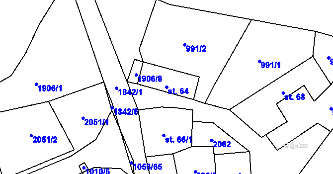 Parcela st. 64 v KÚ Benešov nad Černou, Katastrální mapa