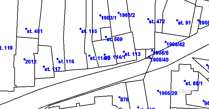 Parcela st. 114/1 v KÚ Benešov nad Černou, Katastrální mapa