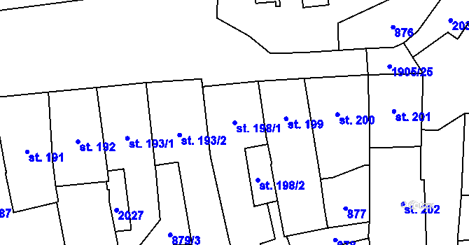Parcela st. 198/1 v KÚ Benešov nad Černou, Katastrální mapa
