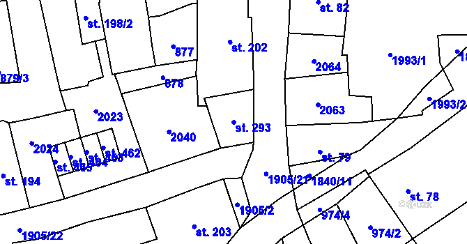 Parcela st. 293 v KÚ Benešov nad Černou, Katastrální mapa
