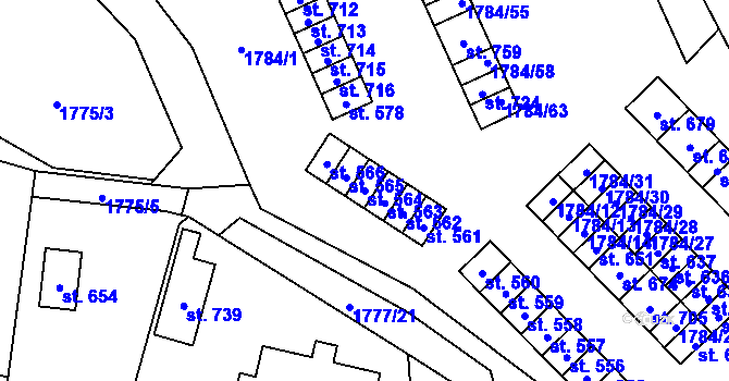 Parcela st. 564 v KÚ Benešov nad Černou, Katastrální mapa