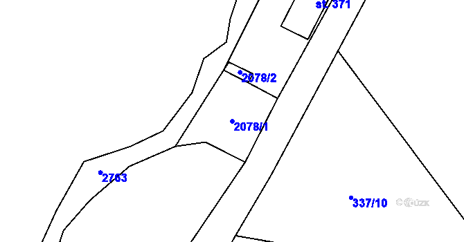 Parcela st. 2078/1 v KÚ Benešov nad Černou, Katastrální mapa