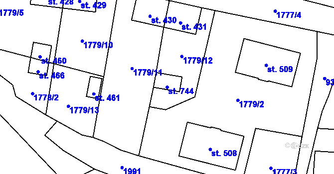 Parcela st. 744 v KÚ Benešov nad Černou, Katastrální mapa