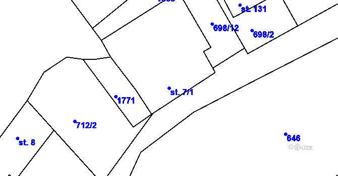 Parcela st. 7/1 v KÚ Hartunkov, Katastrální mapa