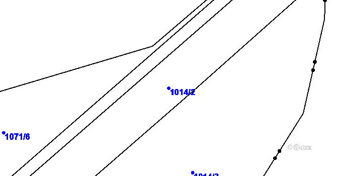 Parcela st. 1014/2 v KÚ Kuří, Katastrální mapa