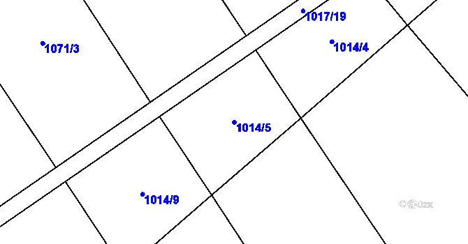 Parcela st. 1014/5 v KÚ Kuří, Katastrální mapa