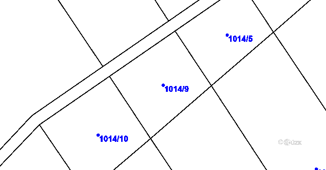 Parcela st. 1014/9 v KÚ Kuří, Katastrální mapa