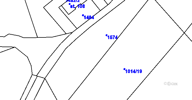 Parcela st. 1014/16 v KÚ Kuří, Katastrální mapa
