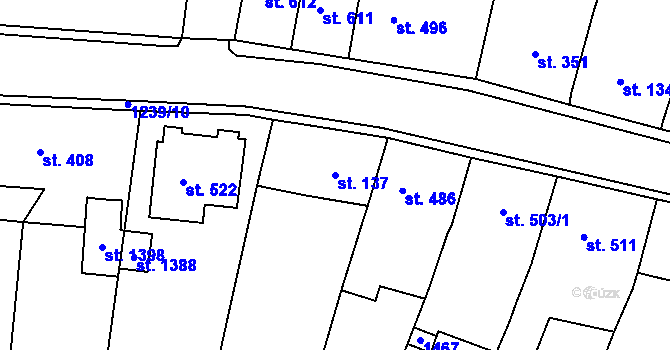 Parcela st. 137 v KÚ Benešov nad Ploučnicí, Katastrální mapa