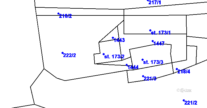 Parcela st. 173/2 v KÚ Benešov nad Ploučnicí, Katastrální mapa
