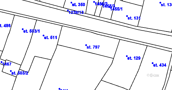 Parcela st. 797 v KÚ Benešov nad Ploučnicí, Katastrální mapa